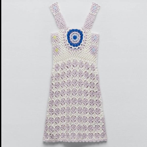 Zara Dresses Nwt Zara Crochet Knit Mini Dress Limited Edition